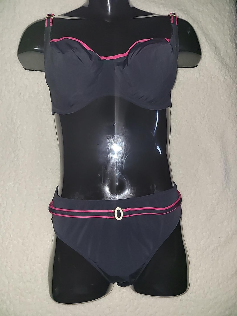 Fantasie Black Bikini with Pink Trim - Picture 2 of 7